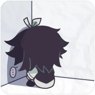 🫥 애니메이션, 구석, 슬픈, 외로운 telegram sticker