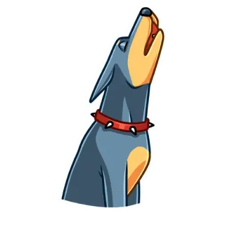 ☹️ собака, вой, животное, ошейник, питомец, шип telegram sticker