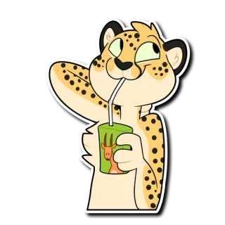 🍎 치타, 동물, 주스, 만화 telegram sticker