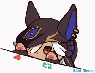 💠 @Aoi_Clover_ アニメ, ちび, ファンアート, 可愛い, 猫, キャラクター, 漫画, ゲーム telegram sticker