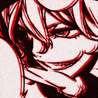 🌟 Anime, Vermelho, Pessoa, Sorriso, Desenho animado telegram sticker