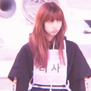 ☹️ 리사 person, woman, korean, portrait, girl whatsapp sticker