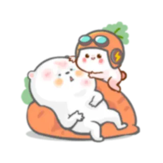 🤗 królik, marchewka, słodki, naklejka, zajączek whatsapp sticker