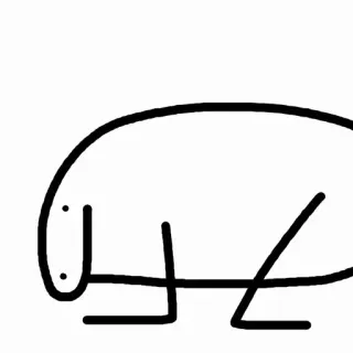🙃 Stokfiguur, Tekening, Minimalistisch, Simpel, Cartoon telegram sticker