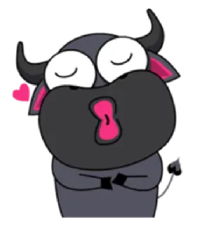 😚 Hoạt hình, Động vật, Trâu, Tình yêu, Hôn, Dễ thương telegram sticker