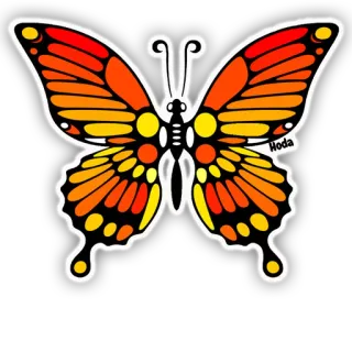💛 Hoda mariposa, insecto, naranja, amarillo, naturaleza, pegatina, alas whatsapp sticker