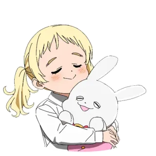 😌 animé, dessin animé, fille, lapin, mignon telegram sticker