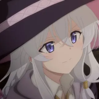 🍃 anime, witch, girl, white hair, purple eyes telegram sticker