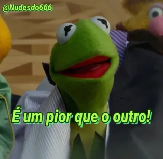 😐 Kermit É um pior que o outro! kermit, meme, muppets, funny, puppet telegram sticker