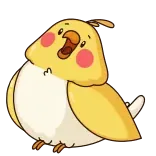 😱 새, 귀여운, 동물, 노란색, 앵무새, 귀여움 telegram sticker
