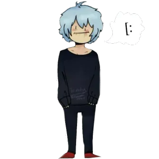 🙂 :[ Аниме, Мультфильм, Персонаж, Цифровое искусство, Иллюстрация, Рисунок whatsapp sticker