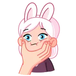 🫥 Cartone animato, Orecchie da coniglio, Personaggio, Carino, Divertente telegram sticker