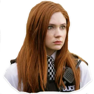 👮 Police polizia, agente, donna, uniforme, ginger telegram sticker