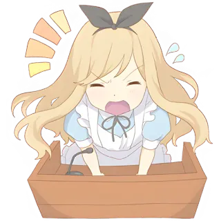 😤 anime, yelling, cute, podium, angry telegram sticker
