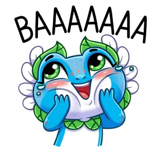 ☺️ BAAAAAAAA rana, carino, cartone animato, adorabile, animale whatsapp sticker