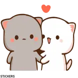 🥰 chats, amour, couple, mignon, affection, dessin animé, coeur telegram sticker