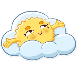 ⛅ Sonne, Wolke, Cartoon, Niedlich, Wetter, Fröhlich telegram sticker