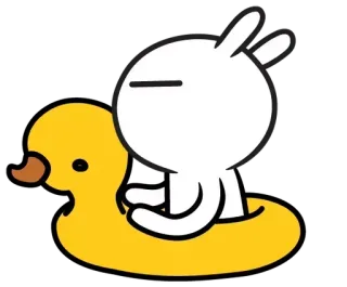💧 conejo, pato, dibujos animados, lindo, personaje telegram sticker