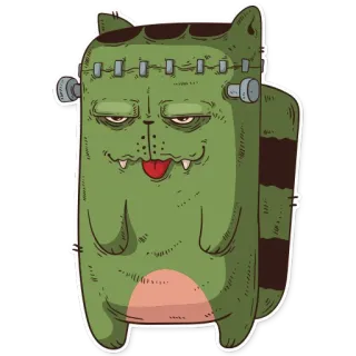 ☠️ แมว, สัตว์ประหลาด, ฮาโลวีน, ตลก, การ์ตูน, ตัวละคร, สัตว์ telegram sticker