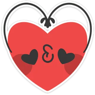 ❤️ cuore, amore, carino, kawaii, rosso, emoji whatsapp sticker
