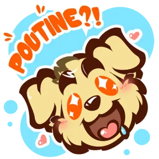 🍔 POUTINE?! 강아지, 만화, 푸틴, 음식, 귀여운, 동물 telegram sticker