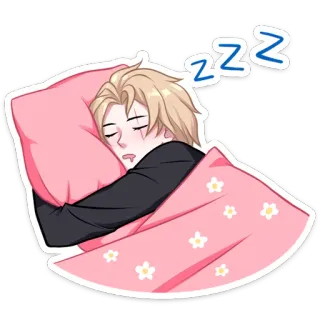 😴 zzz dormire, cartone animato, cuscino, coperta, stanco, assonnato, zzz telegram sticker