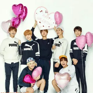 🎈 HAPPY VALENTINE K-pop, nhóm, Valentine, trái tim, hồng, bong bóng telegram sticker