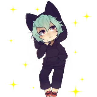 🐱 Аниме, Чиби, Кавай, Мультфильм, Милый, Манга whatsapp sticker