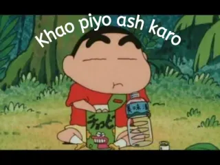 😁 Shinchan Khao piyo ash karo Anime, Cartoni animati, Snack, Bevanda, Bambini telegram sticker