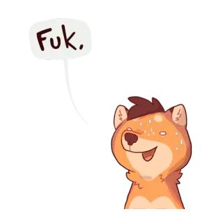 😰 Fuk. cartoon, dog, offensive language, swear word telegram sticker