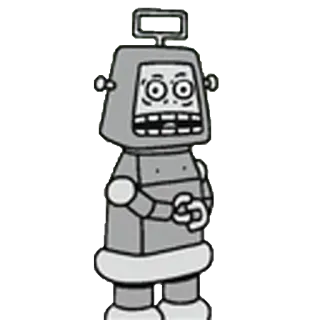 😖 robot, cartoon, grey, science fiction, android telegram sticker