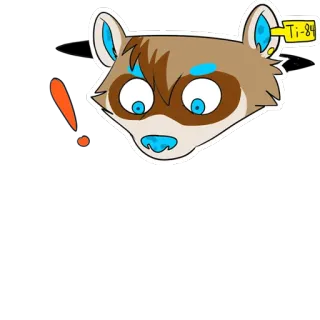 ❕ Ti-84 raccoon, exclamation, cartoon, animal telegram sticker