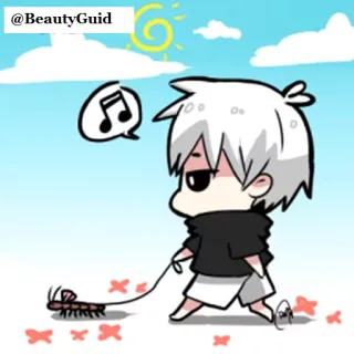 🐛 @BeautyGuid anime, cartoon, character, centipede, drawing telegram sticker