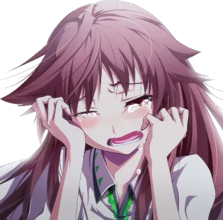 😭 anime, crying, sad, girl, tears, emotional telegram sticker