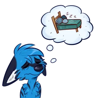 😴 卡通, 动物, 毛茸茸, 睡眠, 梦, 床, 疲惫 telegram sticker