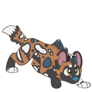 👀 lycaon, animal, chien, mignon, dessin animé, autocollant whatsapp sticker