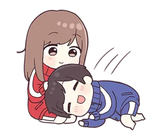 🌟 Chibi, Casal, Desenho animado, Fofo, Amor, Relacionamento telegram sticker