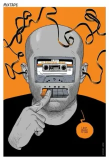 🎵 I JUST NEED TO SAY Mixtape, Musique, Cassette, Bande, Expression, Dicton, Dessin animé telegram sticker