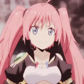 🍡 Milim Nava That Time I Got Reincarnated as a Slime Anime, Karakter, Milim Nava, Tensei Shitara Slime Datta Ken, Rambut pink, Raja Iblis telegram sticker