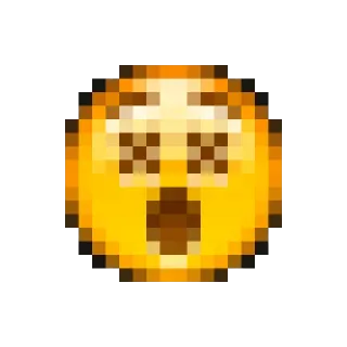 😵 emoji, shocked, amazed, astonished, surprised, pixel art telegram sticker