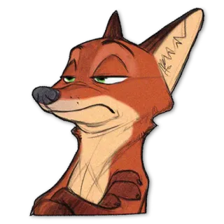 😒 Nick Wilde Zootopia raposa, disney, animal, desenho animado, sarcástico telegram sticker