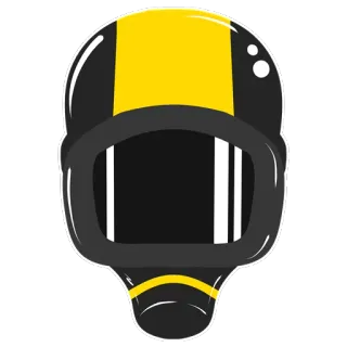 😎 kask, żółty, czarny, bezpieczeństwo, ochrona telegram sticker