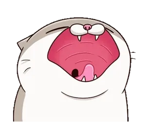 😂 Katze, Gähnen, Tier, Säugetier, süß, Aufkleber telegram sticker