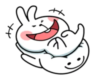 😂 lapin, dessin animé, mignon, animal telegram sticker