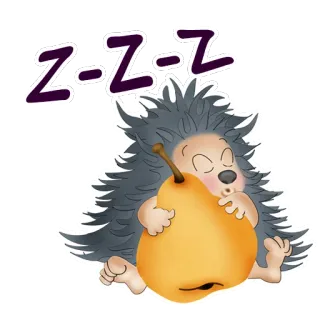 💤 Z-Z-Z ежик, спящий, груша, мультфильм, животное, zzz telegram sticker