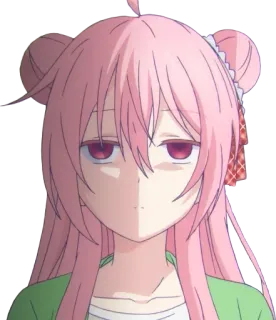 😶 anime, rambut pink, cewek, imut, kartun telegram sticker