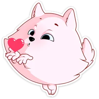 😘 น่ารัก, หมา, หัวใจ, สัตว์, การ์ตูน telegram sticker