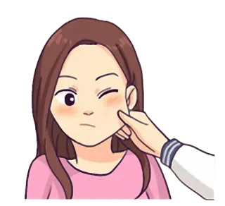 😌 cartoon, woman, cheek, blush, cute telegram sticker