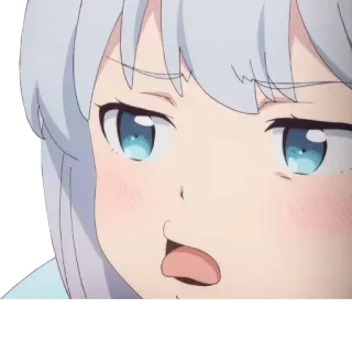 👩 Anime, Dziewczyna, Słodkie, Twarz, Naklejka, Wyraz whatsapp sticker
