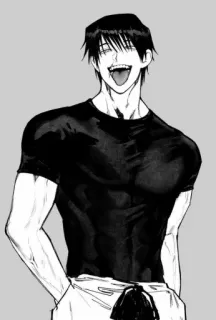 🦅 Anime, Mangá, Preto e branco, Músculo, Língua telegram sticker